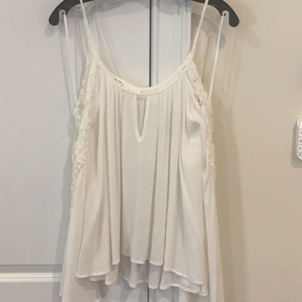 VINTAGE HAVANA lace open shoulder blouse